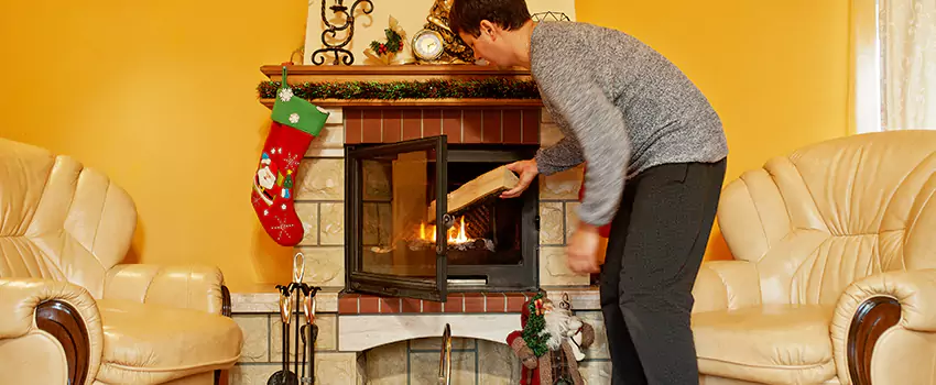 Rusted Metal Fireplace Restoration in Winter Gardens, California
